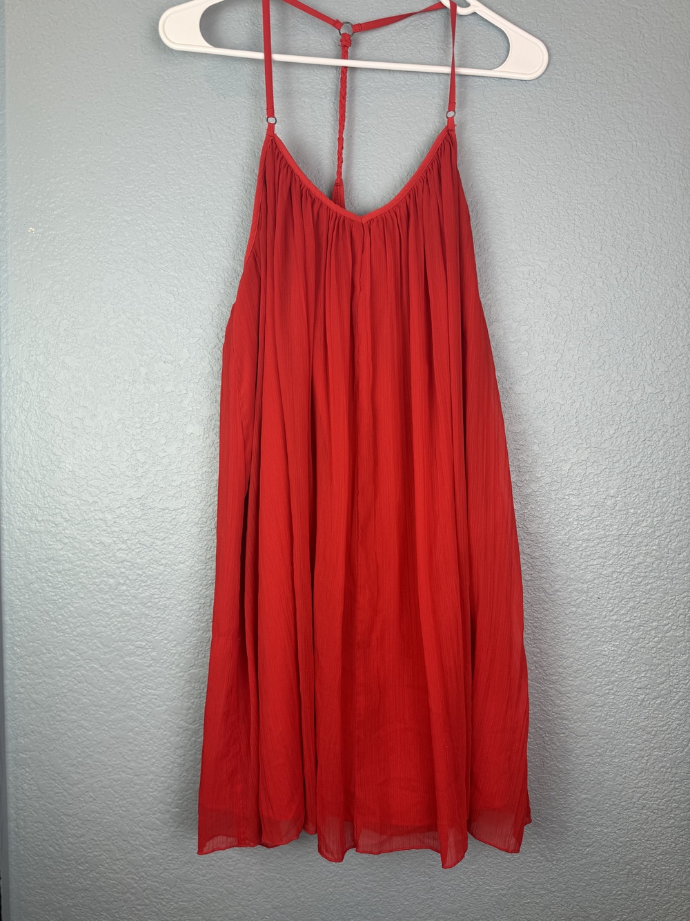 Abercrombie & Fitch Dress Womens Large Red Flowy Sleeveless Boho Summer Casual